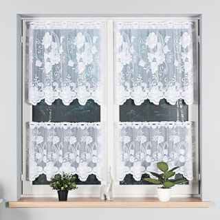 Zazdrostka żakardowa 023006 wysokość 70 cm kolor biały