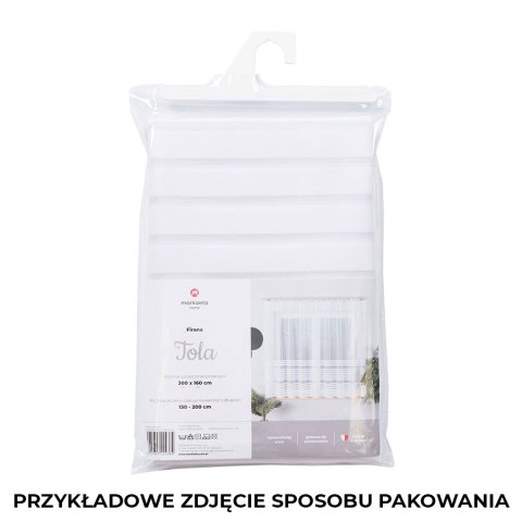 FAUSTYNA Firanka żakardowa gotowa, szerokość 300 x wysokość 160cm, kolor 001 biały 004411/FBL/001/300160/1