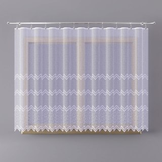 Firanka żakardowa ze wzorem pasowym, wysokość 150cm, kolor 001 biały 044343/000/001/000150/1