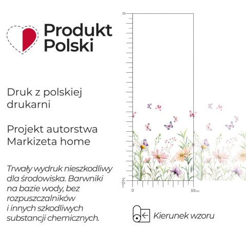 ŁĄKA Z MOTYLAMI Firanka żakardowa odpasowana na prosto 023456, szerokość 240 x wysokość 140cm, kolor 009 wielokolorowy (do wycze