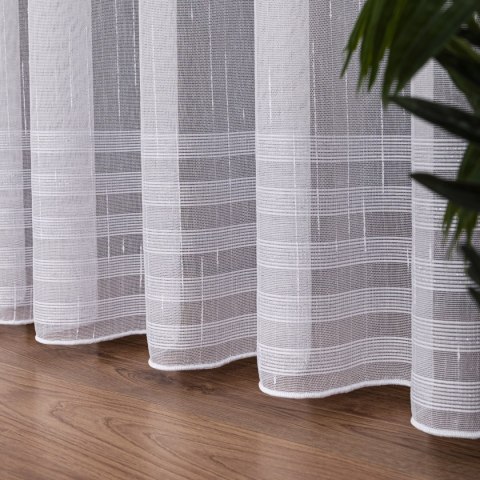 Firanka fantazyjna z ołowianką, wysokość 300cm, kolor 002 biały ze srebrną nitką 001888/OLO/002/000300/1