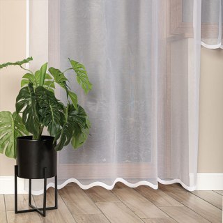 ELZA Firanka żakardowa gotowa na prosto, szerokość 145 x wysokość 230cm, kolor 001 biały 023456/FBP/001/145230/1