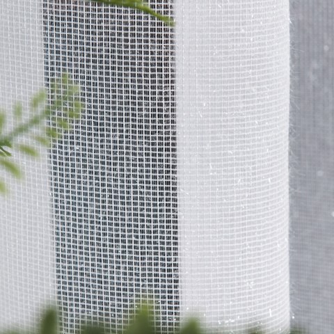 Firanka fantazyjna błyszcząca z ołowianką, wysokość 330cm, kolor 001 biały 000158/OLO/001/000330/1