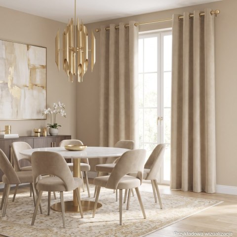 BLACKOUT VELVET Zasłona gotowa na przelotkach, szerokość 140cm x wysokość 230cm, kolor 003 jasny beżowy BLAVEL/ZGP/003/140230/1