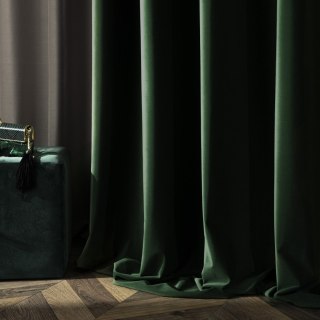 BLACKOUT VELVET Zasłona gotowa na przelotkach, szerokość 140cm x wysokość 230cm, kolor 010 ciemny zielony; butelkowy BLAVEL/ZGP/