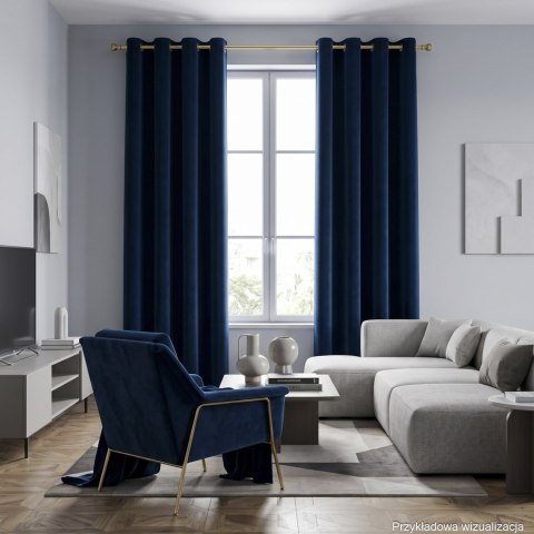 BLACKOUT VELVET Zasłona gotowa na przelotkach, szerokość 140cm x wysokość 230cm, kolor 011 granatowy BLAVEL/ZGP/011/140230/1