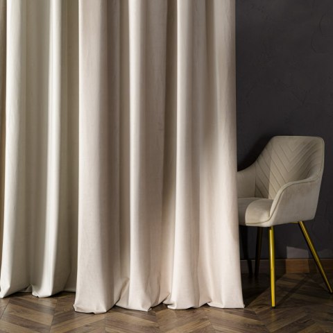 BLACKOUT VELVET Zasłona gotowa na przelotkach, szerokość 140cm x wysokość 230cm, kolor 015 ciemny kremowy BLAVEL/ZGP/015/140230/