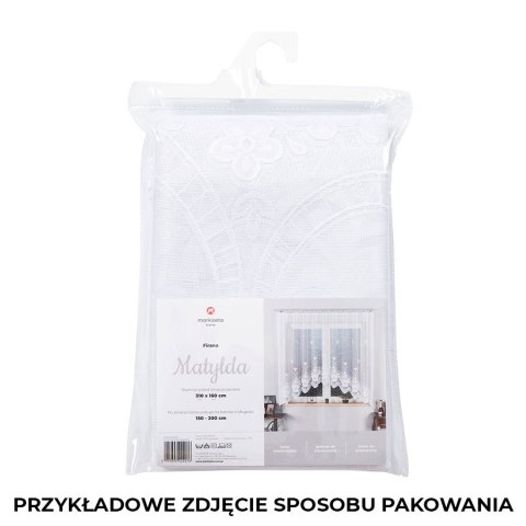 BOGUMIŁA Firanka żakardowa gotowa, szerokość 300 x wysokość 160cm, kolor 001 biały 004542/FBP/001/300160/1