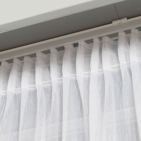 Firanka fantazyjna z ołowianką, wysokość 300cm, kolor 002 biały ze srebrną nitką 318461/OLO/002/000300/1