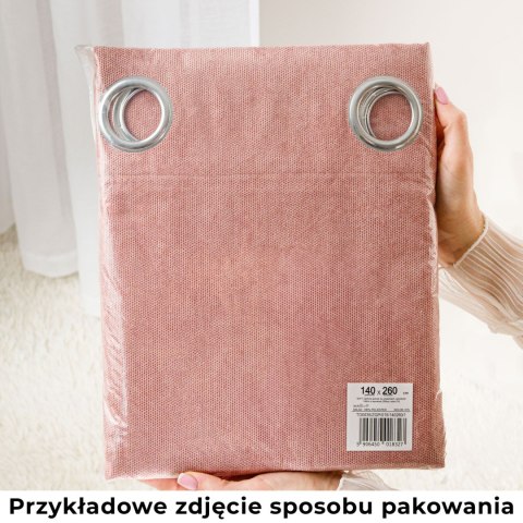 BLACKOUT VELVET Zasłona gotowa na przelotkach, szerokość 140cm x wysokość 230cm, kolor 018 ciepły jasny szary BLAVEL/ZGP/018/140
