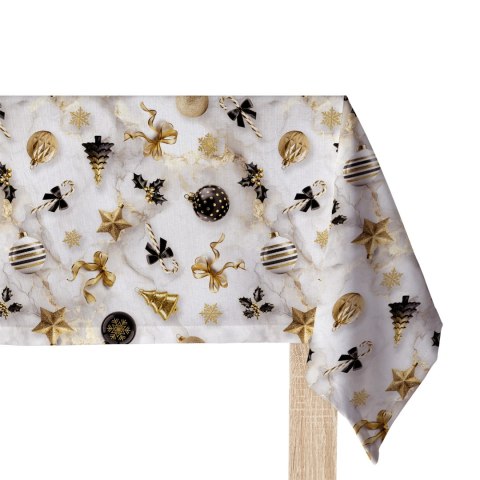 BOMBKI CHOINKOWE GLAMOUR Tkanina dekoracyjna NINA WODOODPORNA, 160cm, kolor 006 czarno-złoty DBN458/NIW/006/160000/1