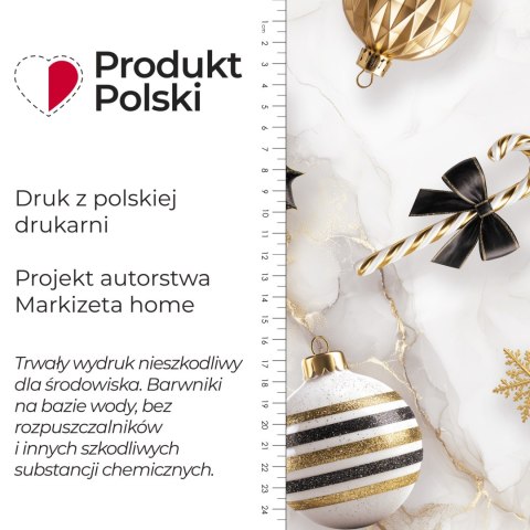 BOMBKI CHOINKOWE GLAMOUR Tkanina dekoracyjna NINA WODOODPORNA, 160cm, kolor 006 czarno-złoty DBN458/NIW/006/160000/1