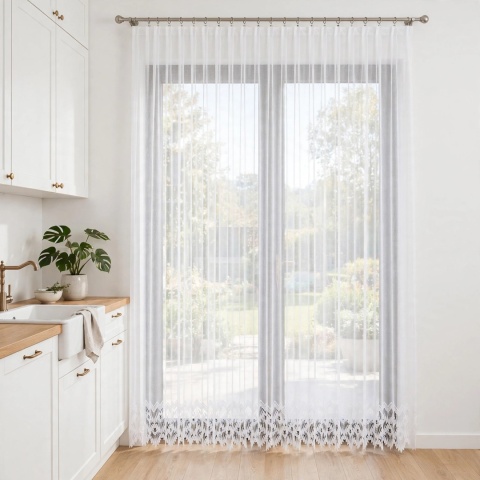 Firanka żakardowa na metry 018989 wysokość 220 cm kolor biały