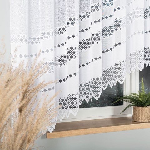 Firanka gotowa żakardowa FILOMENA 160x440 cm kolor biały Firanka gotowa żakardowa FILOMENA 160x440 cm kolor biały