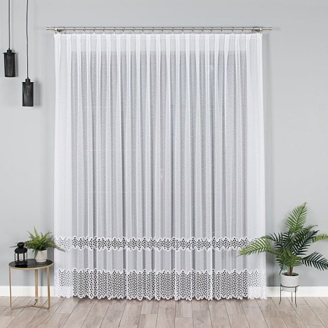 Firanka z aplikacją na markizecie 008897 wysokość 280 cm kolor biały