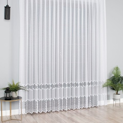 Firanka z aplikacją na markizecie 008897 wysokość 280 cm kolor biały