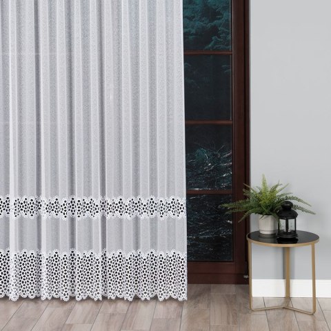 Firanka z aplikacją na markizecie 008897 wysokość 280 cm kolor biały