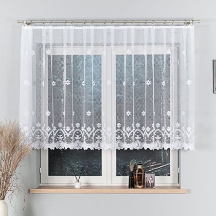 Firanka żakardowa na metry 004421 wysokość 120 cm kolor biały
