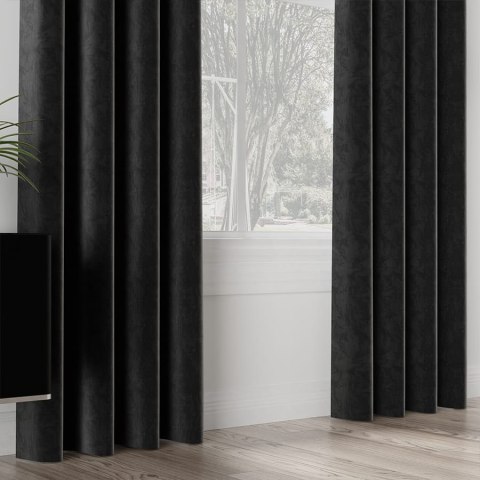 HOLLAND VELVET Zasłona gotowa na przelotkach, szerokość 140 x wysokość 260cm, kolor 010 czarny TD0002/ZGP/010/140260/1 HOLLAND VELVET Zasłona gotowa na przelotkach, szerokość 140 x wysokość 260cm, kolor 010 czarny TD0002/ZGP/010/140260/1