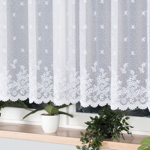 Firanka żakardowa 054160 wysokość 130 cm kolor biały