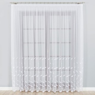Firanka haftowana 033385 wysokość 300 cm kolor biały