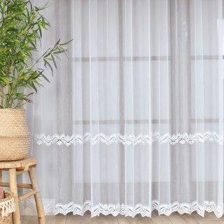 Firanka z aplikacją 043600 wysokość 280 cm kolor biały