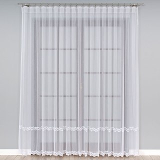 Firanka z aplikacją 043600 wysokość 280 cm kolor biały