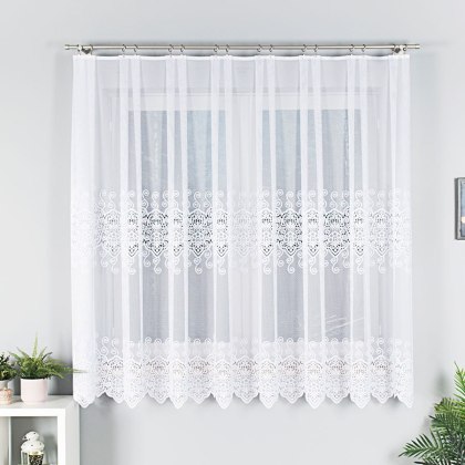 Firanka żakardowa na metry 018495 wysokość 180 cm kolor biały