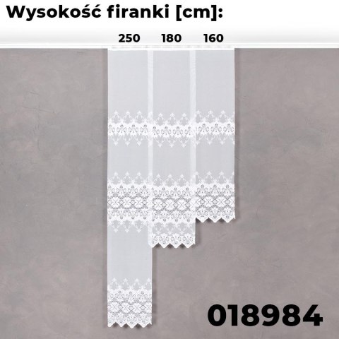 Firanka żakardowa 018984 wysokość 180 cm kolor biały