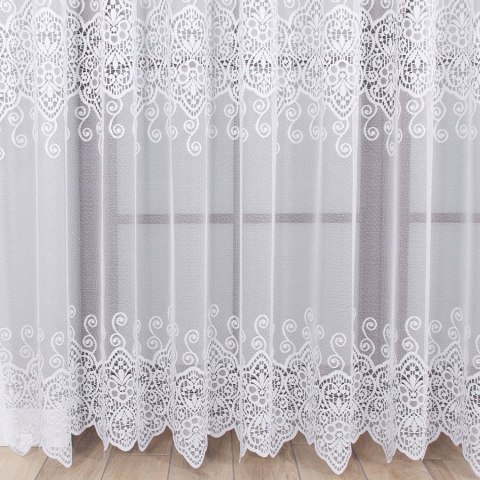 Firanka żakardowa 018495 wysokość 250 cm kolor biały Firanka żakardowa 018495 wysokość 250 cm kolor biały