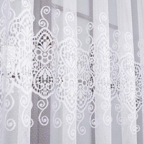 Firanka żakardowa 018495 wysokość 250 cm kolor biały Firanka żakardowa 018495 wysokość 250 cm kolor biały