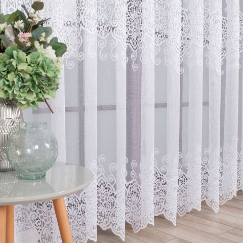 Firanka żakardowa 018495 wysokość 250 cm kolor biały Firanka żakardowa 018495 wysokość 250 cm kolor biały