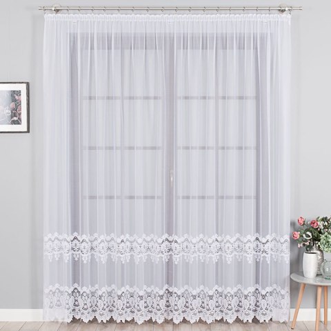 Firanka żakardowa 018982 wysokość 250 cm kolor biały Firanka żakardowa 018982 wysokość 250 cm kolor biały