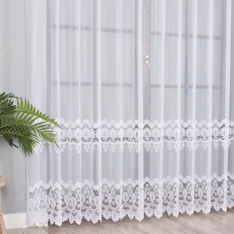 Firanka żakardowa 018982 wysokość 250 cm kolor biały Firanka żakardowa 018982 wysokość 250 cm kolor biały