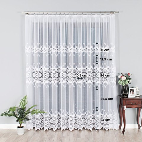 Firanka żakardowa 018984 wysokość 250 cm kolor biały