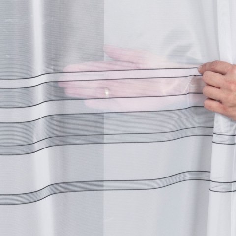 Firanka żakardowa z ołowianką 000303 wysokość 160 cm kolor biały z szarym Firanka żakardowa z ołowianką 000303 wysokość 160 cm kolor biały z szarym