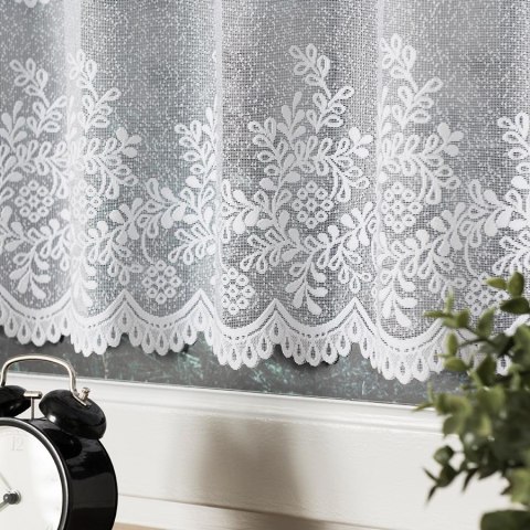 Zazdrostka żakardowa 054160 wysokość 50 cm kolor biały