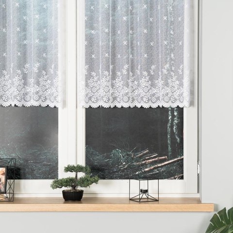 Zazdrostka żakardowa 054160 wysokość 90 cm kolor biały