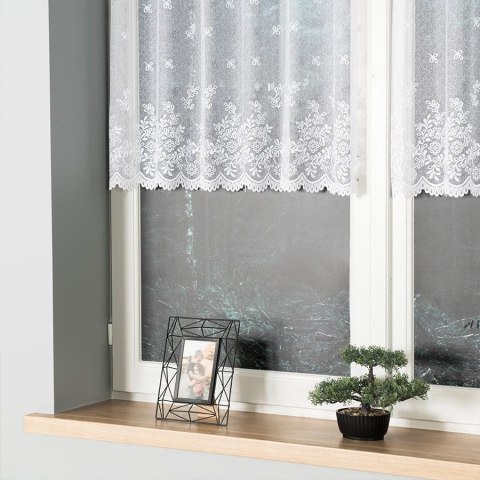 Zazdrostka żakardowa 054160 wysokość 90 cm kolor biały