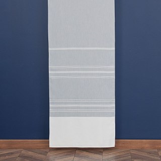 MIRIAM Firanka ze wzorem pasowym z ołowianką, wysokość 300cm, kolor 001 biały 169003/OLO/001/000300/1
