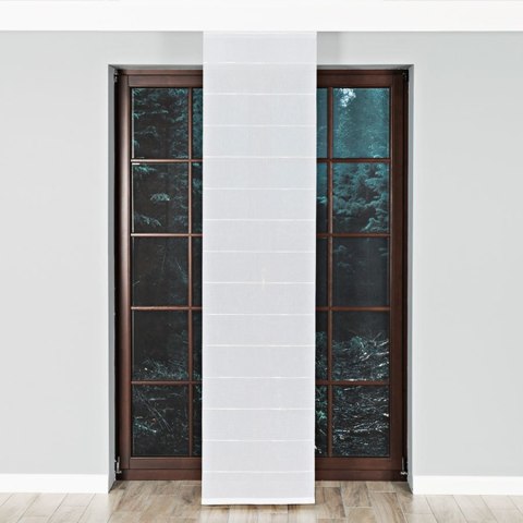 Panel ze wzorem po całości, szerokość 60cm, kolor 001 biały ze srebrnymi i kremowymi pasami 431000/000/001/060000/1 Panel ze wzorem po całości, szerokość 60cm, kolor 001 biały ze srebrnymi i kremowymi pasami 431000/000/001/060000/1