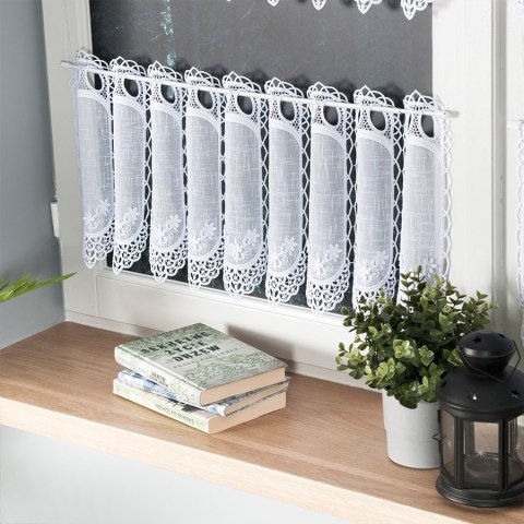 Zazdrostka z aplikacją 015590 wysokość 30 cm kolor biały Zazdrostka z aplikacją 015590 wysokość 30 cm kolor biały