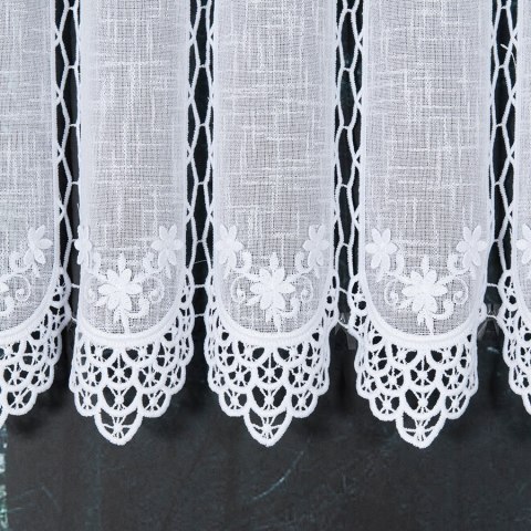 Zazdrostka z aplikacją 015590 wysokość 30 cm kolor biały Zazdrostka z aplikacją 015590 wysokość 30 cm kolor biały