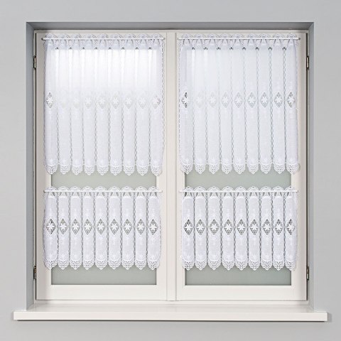 Zazdrostka z aplikacją 015590 wysokość 75 cm kolor biały Zazdrostka z aplikacją 015590 wysokość 75 cm kolor biały