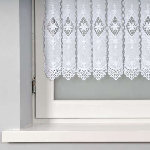 Zazdrostka z aplikacją 015590 wysokość 75 cm kolor biały Zazdrostka z aplikacją 015590 wysokość 75 cm kolor biały