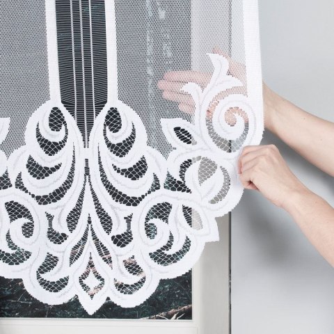Panel żakardowy gotowy ARALIA 140x160 cm kolor biały Panel żakardowy gotowy ARALIA 140x160 cm kolor biały