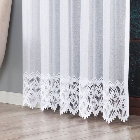 FELICJA Firanka żakardowa gotowa ze wzorem na samym dole na prosto, szerokość 200 x wysokość 250cm, kolor 001 biały 018989/FBP/0 FELICJA Firanka żakardowa gotowa ze wzorem na samym dole na prosto, szerokość 200 x wysokość 250cm, kolor 001 biały 018989/FBP/0