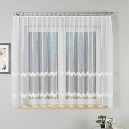 Firanka haftowana z ołowianką na metry 112750 wysokość 280 cm kolor biały z błyskiem