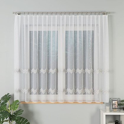 Firanka haftowana z ołowianką na metry 112750 wysokość 160 cm kolor biały