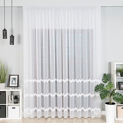 Firanka haftowana z ołowianką na metry 112750 wysokość 280 cm kolor biały